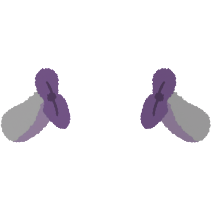 Purple Ribbon Fluffy Bunny Ears