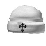 Exclusive white cross beanie