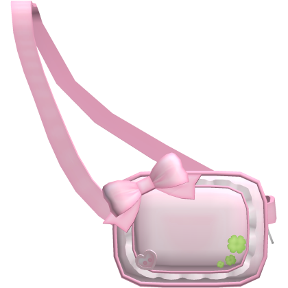 🍀 1.0 cute kawaii pink clover front bag Roblox item
