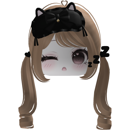 ♡ cute dreamy black sleep mask moe face (ginger)