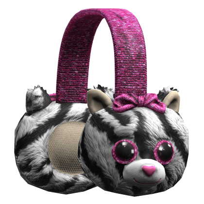 Pink Zebra Scene Plushie Earmuffs Grunge Y2K