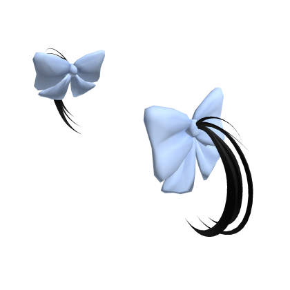 Blue Bows Black Hair Roblox item
