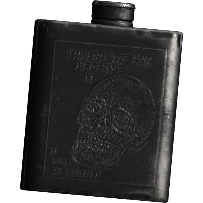 Black Damaged Grunge Water Flask