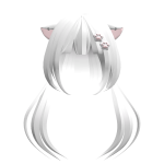 ノ꒰ (FREE UGC) Kitty pigtails white w/ cute clip♡
