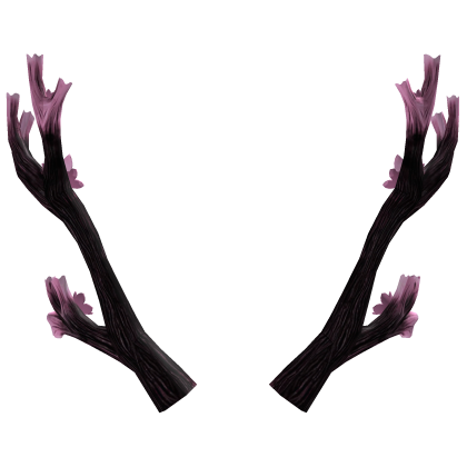 (GLOW) Pink Black Sakura Antlers Recolor (Addon) Roblox item