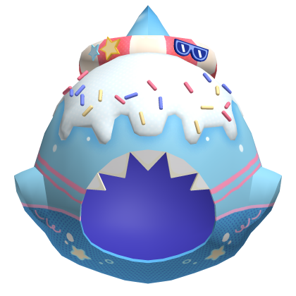 ♡ cute blue cream soda sprinkle shark gummy hood