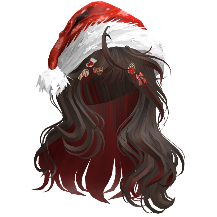 Lush Christmas Waves w/Santa Hat (Brown&Red)