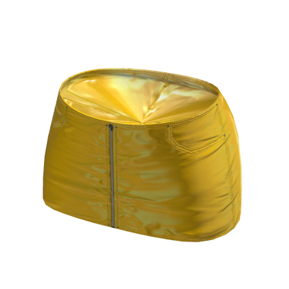 Y2K ☆ yellow latex miniskirt zipper thumbnail