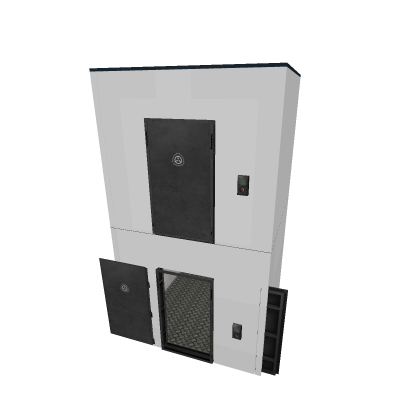 old  scp elevator with mesh doors and textures