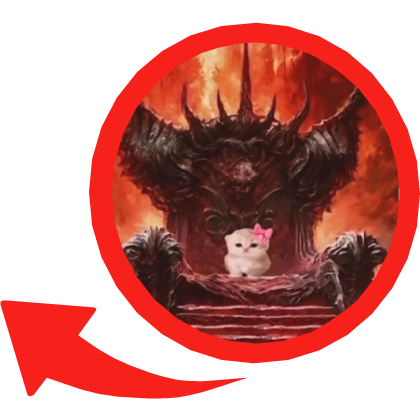 [Animated] Kitten on Demon/Angel Throne Red Circle Roblox item