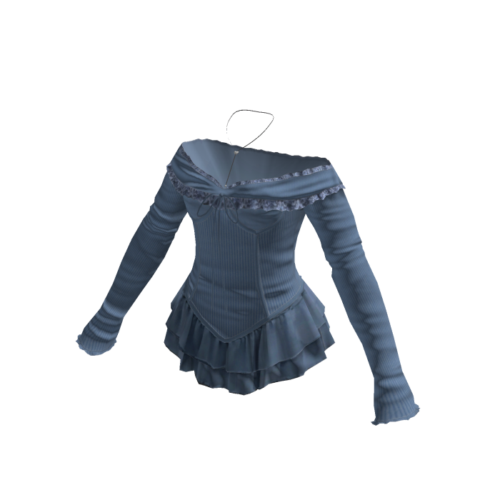 Coquette Off Shoulder Peplum Top (Blue)