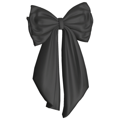 black cute kawaii big hair bow Roblox item