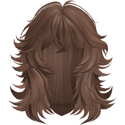 Messy Grunge Emo Layered Anime Wolf Cut in Brown Roblox item