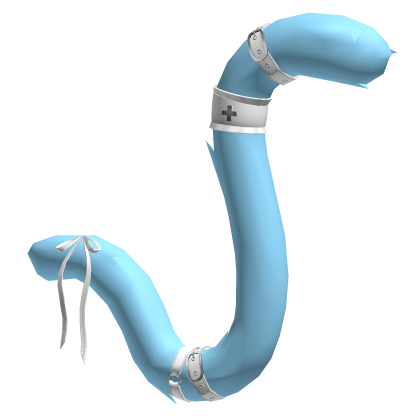 Blue White Ribbon Nurse Cat Tail Roblox item