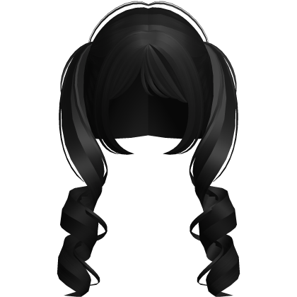 sweet black swirly pigtails Roblox item
