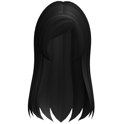 Long Straight Black Side Bangs Hair
