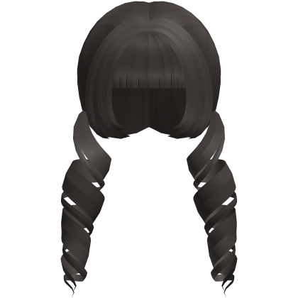 dark ash swirly curly hime moe low pigtails