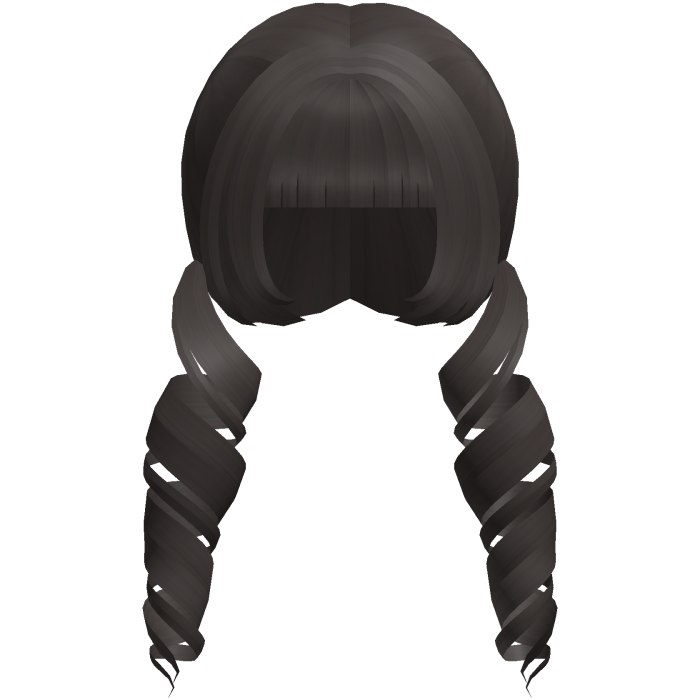 dark ash swirly curly hime moe low pigtails