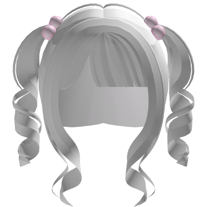 Silver White Gothic Curled Pigtails
