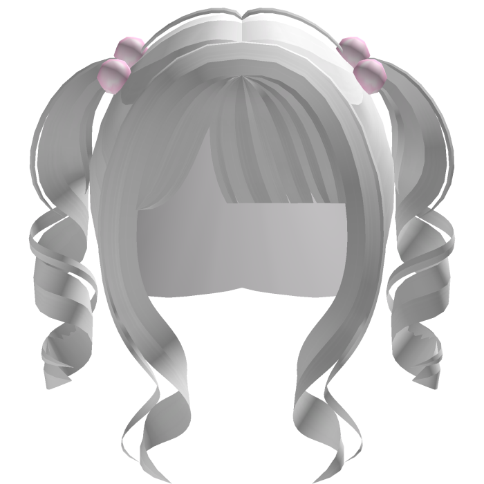 Silver White Gothic Curled Pigtails