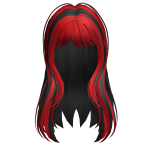 ♡ red n black soft pretty anime hair