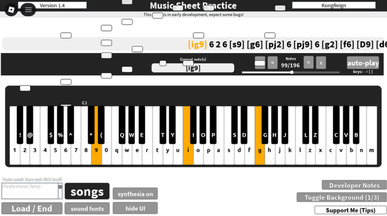 Piano Music Sheet Practice Codes