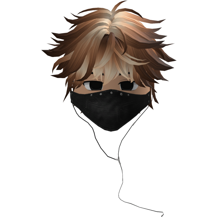 Cute Emo Boy Headphones Mask Black Y2K ( blonde )