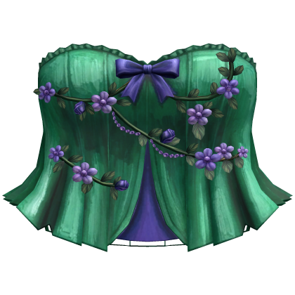 Green Y2K Flower Corset