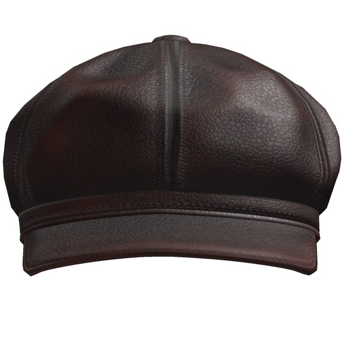 Red Leather Emo Beret Cap