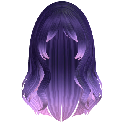 Preppy Wavy Hair w/ Curtain Bangs (Galaxy Purple)