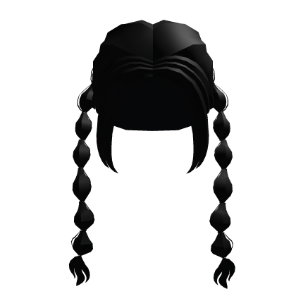 ♡ Adorable long moe low wavy pigtails in black Roblox item