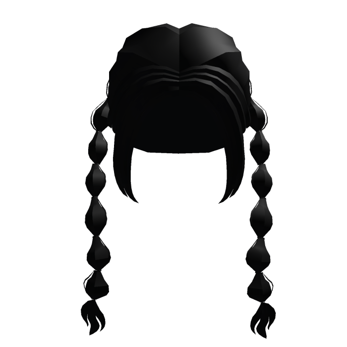 ♡ Adorable long moe low wavy pigtails in black