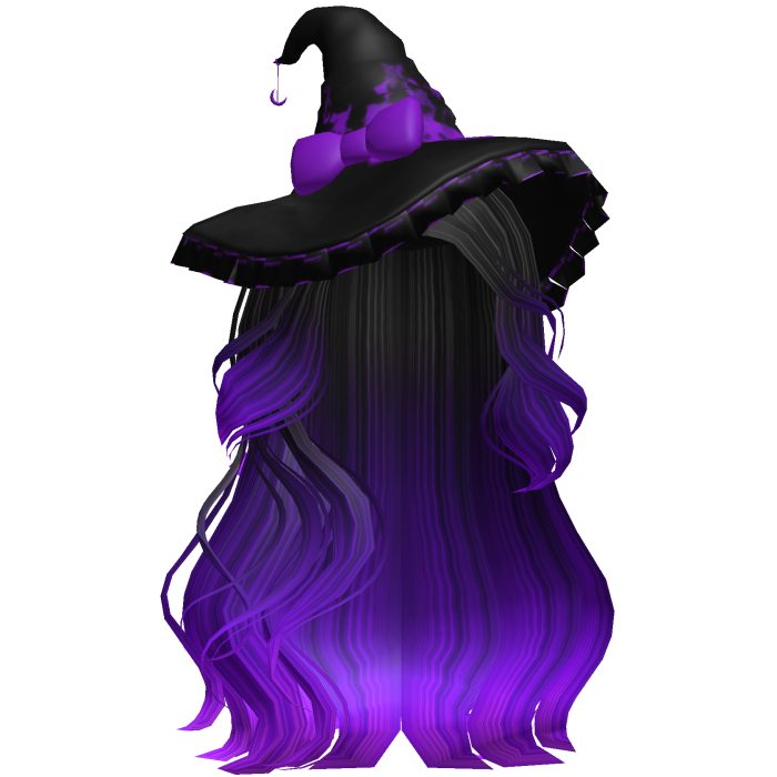 Halloween Side Swept Witch Hair (Black & Purple)