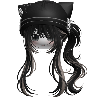 Messy Ponytail W/ Punk Kitty Cap Black&Ash thumbnail