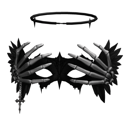 Black Angelic Mask w/ Skeleton Hands & Halo