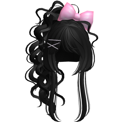 Elegant Curly Darling Bow Updo in Black