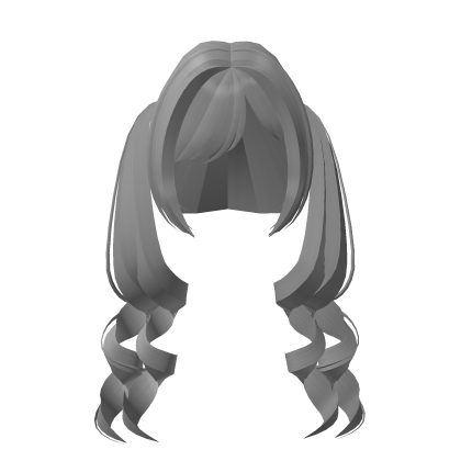 ♡ : long grey curly doll pigtails Roblox item