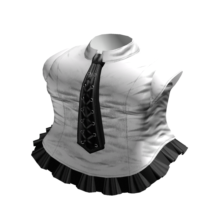Gothic Wrinkled Tie Dress in White & Black