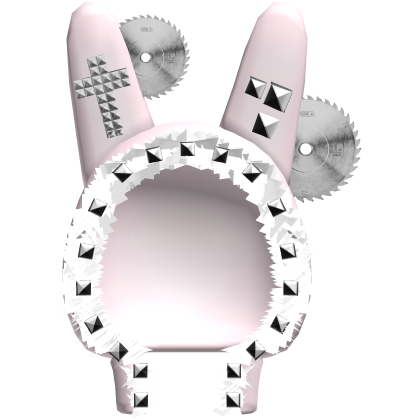 Emo Saw Bunny Hood w/ Studs in Pink/White Roblox item