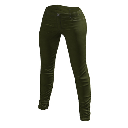 Leather Skinny Pants Green