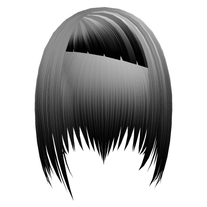 White & black ghostly messy emo vkei bob Roblox item