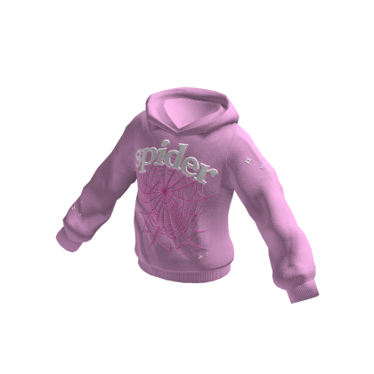 Spider Web Hoodie Pink thumbnail