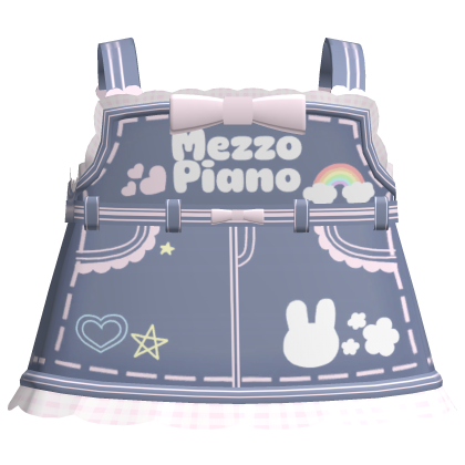 Cute Light Blue Mezzo Piano Overalls