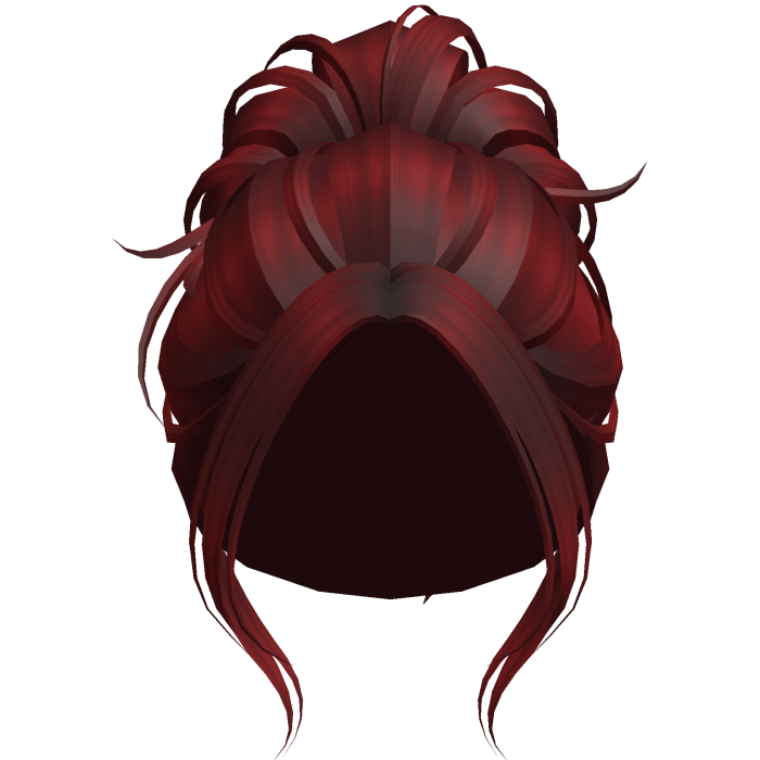 Sleek Messy Hair Updo Bun (Burgundy)