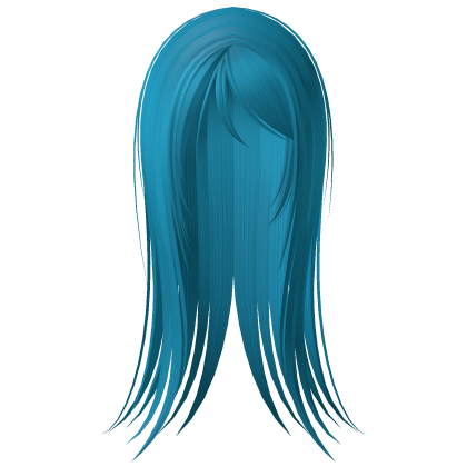 ♰ vampire goth emo wispy long straight hair blue