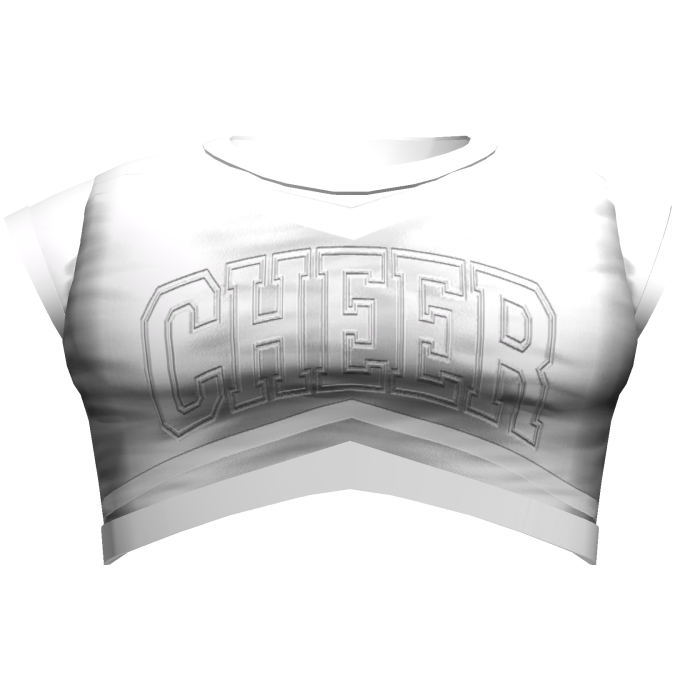 Preppy Varsity Cheer Crop Top (White)
