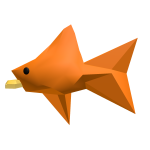 a silly fish eating a gold bar