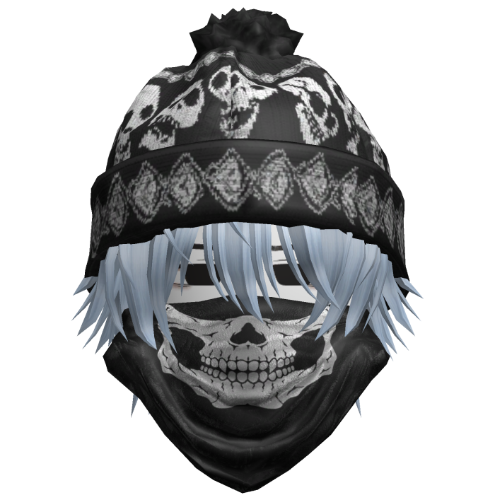 moe boy with emo skull beanie + mask