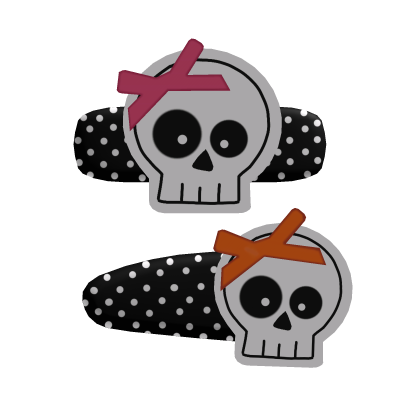Skull Polka Dot Hair Clips Roblox item