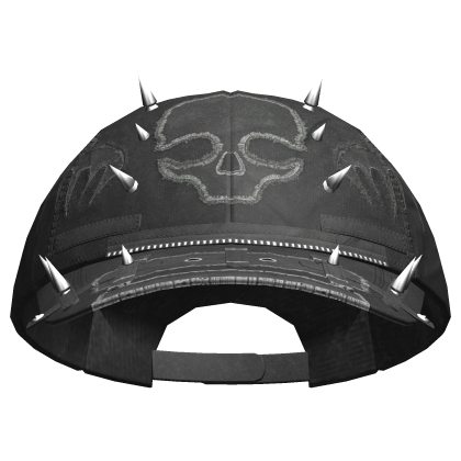Punk Skeleton Pierced Cap Black